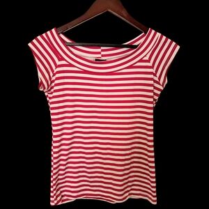 Retrolicious Red and White Striped Short Sleeve Top